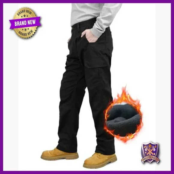 Men's FR Cargo Pants Fleece Lined Work Utility Pants NFPA 2112